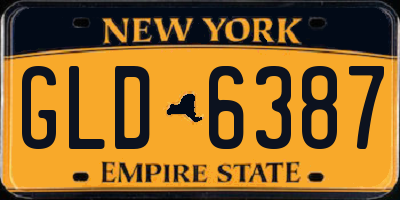 NY license plate GLD6387