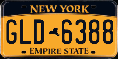 NY license plate GLD6388