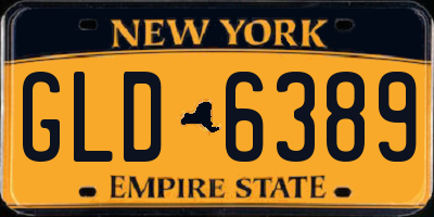 NY license plate GLD6389