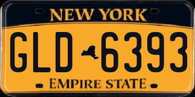 NY license plate GLD6393