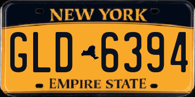NY license plate GLD6394