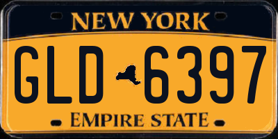 NY license plate GLD6397