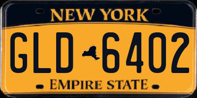 NY license plate GLD6402