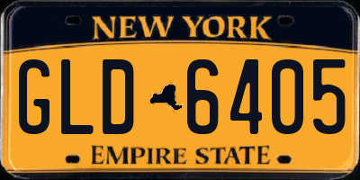 NY license plate GLD6405
