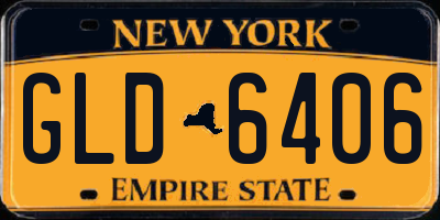 NY license plate GLD6406