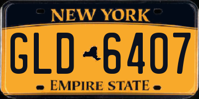 NY license plate GLD6407
