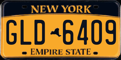 NY license plate GLD6409
