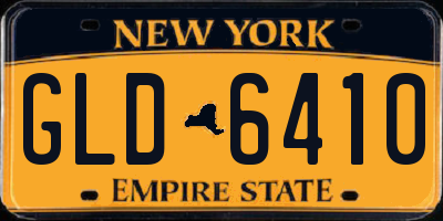 NY license plate GLD6410