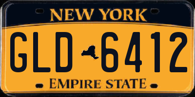 NY license plate GLD6412