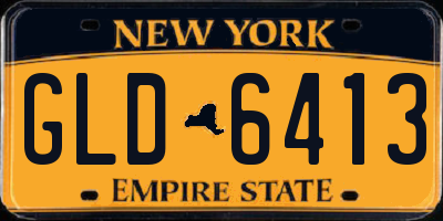 NY license plate GLD6413