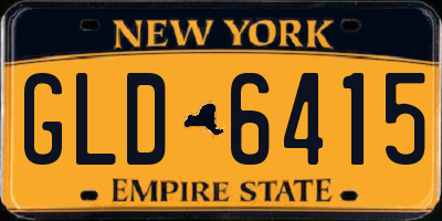 NY license plate GLD6415
