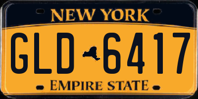 NY license plate GLD6417