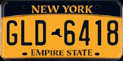 NY license plate GLD6418