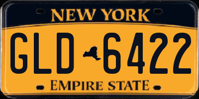 NY license plate GLD6422