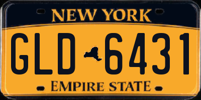 NY license plate GLD6431