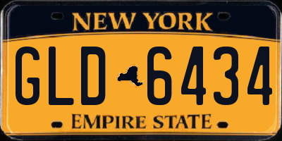 NY license plate GLD6434