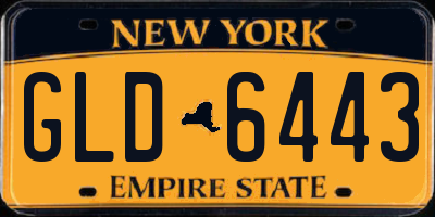NY license plate GLD6443