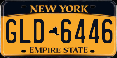 NY license plate GLD6446