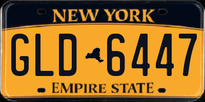 NY license plate GLD6447