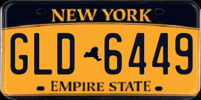 NY license plate GLD6449