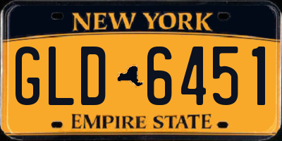 NY license plate GLD6451