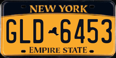 NY license plate GLD6453