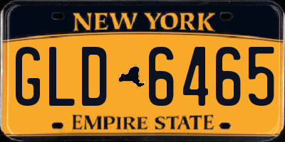 NY license plate GLD6465