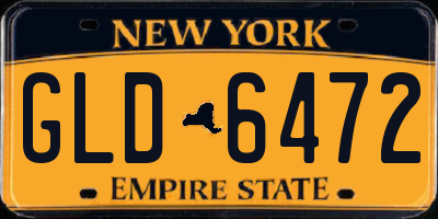 NY license plate GLD6472