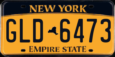 NY license plate GLD6473