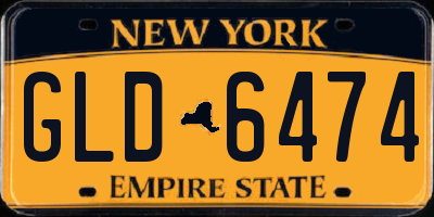 NY license plate GLD6474