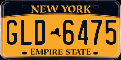 NY license plate GLD6475