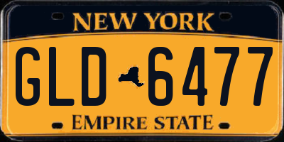 NY license plate GLD6477