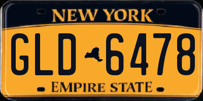 NY license plate GLD6478