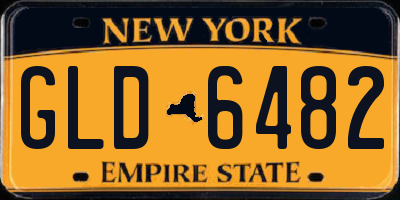NY license plate GLD6482