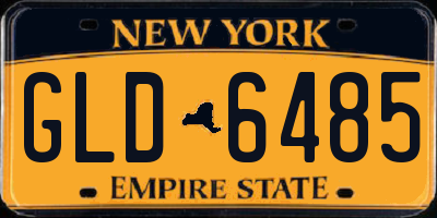 NY license plate GLD6485
