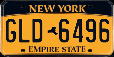 NY license plate GLD6496
