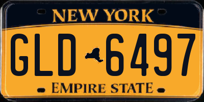 NY license plate GLD6497