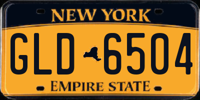 NY license plate GLD6504