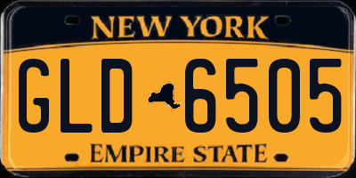 NY license plate GLD6505