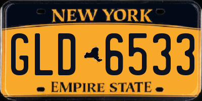 NY license plate GLD6533