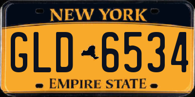 NY license plate GLD6534