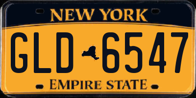 NY license plate GLD6547