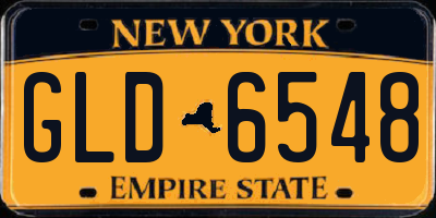 NY license plate GLD6548