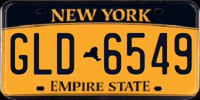 NY license plate GLD6549