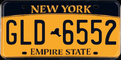 NY license plate GLD6552