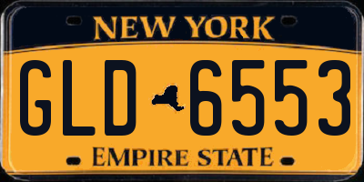 NY license plate GLD6553