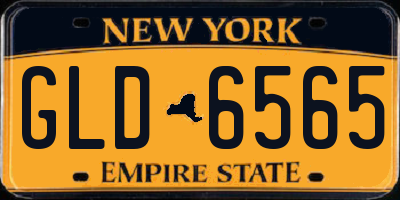 NY license plate GLD6565