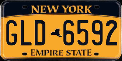 NY license plate GLD6592