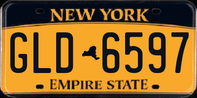 NY license plate GLD6597