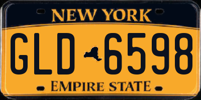 NY license plate GLD6598